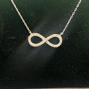Kay Jewelers Elegant Silver Infinity Diamond Necklace